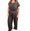 Jade By Jane Women's Mattie Stretch Jumpsuit In Charcoal In Pink