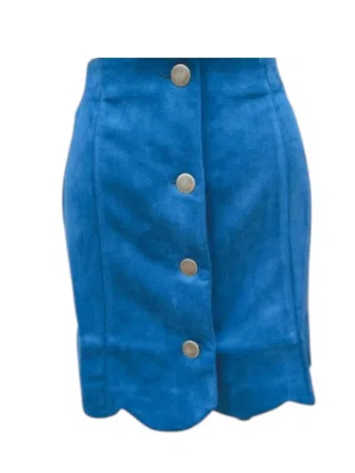 Jade By Jane Women's Suede Skirt In Teal In Blue