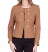 Jade Cinched Waist Button Jacket In Camel In Brown