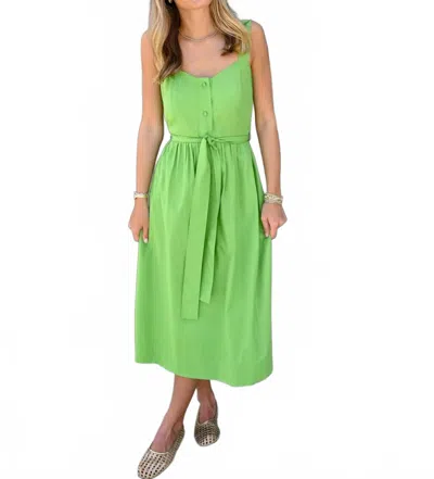 Jade Classic Poplin Midi Dress In Green