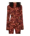 Jade Cropper Floral-print Open-back Blouse In Orange