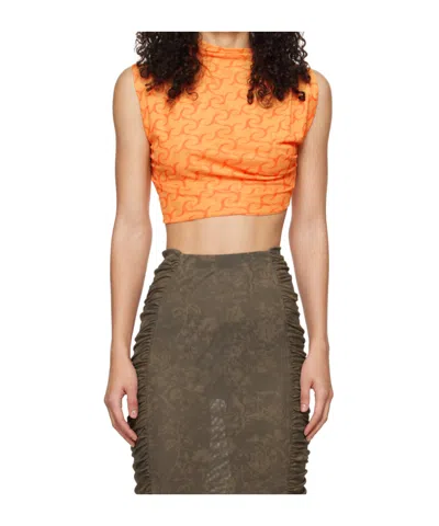 Jade Cropper Asymmetric T In Orange