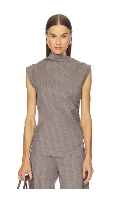 Jade Cropper Asymmetric Top In Brown
