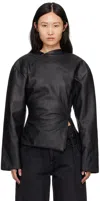 Jade Cropper Gigi Leather Jacket In 009 - Black