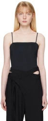 Jade Cropper Black Open Back Bodysuit In 070 Dark Navy