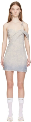 Jade Cropper Single-shoulder Minidress In 173 Blue/beige