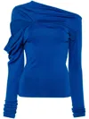 JADE CROPPER DRAPED CUT-OUT TOP - WOMEN'S - RECYCLED PET/ELASTANE