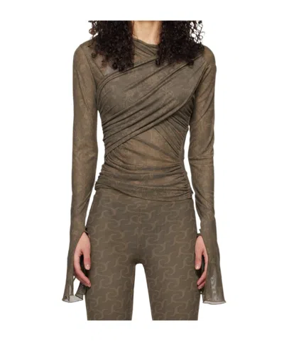 Jade Cropper Draped Long Sleeve T-shirt