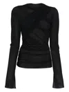 Jade Cropper Draped Top In Black