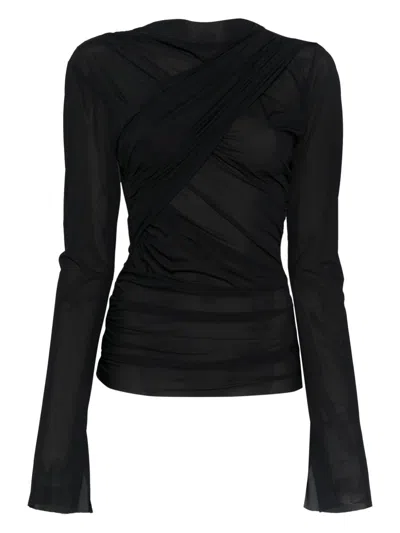 Jade Cropper Draped Top In Black