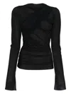 Jade Cropper Draped Top In 黑色
