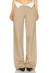 Jade Cropper Foldover Waist Pant In Animal Print