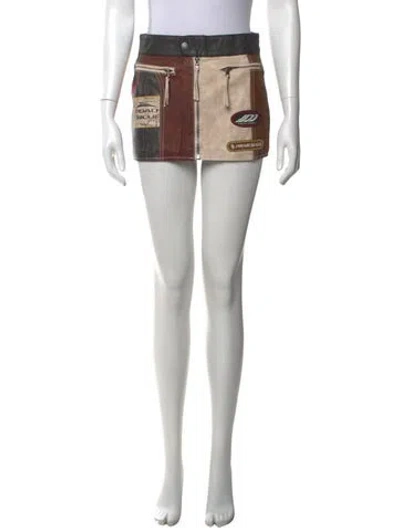 Pre-owned Jade Cropper Graphic Print Mini Skirt W/ Tags In Multicolor