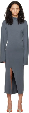 Jade Cropper Vented Midi Dress In Gray