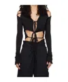 Jade Cropper Cropped-top Mit Kapuze In Black