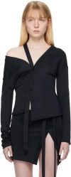 Jade Cropper Navy Strap Shirt In 070 Dark Navy