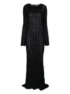 Jade Cropper Open-back Knitted Maxi Dress In Black