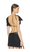 Jade Cropper Open Back T-shirt In Black