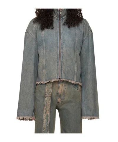 Jade Cropper Oversized Belted Denim Jacket