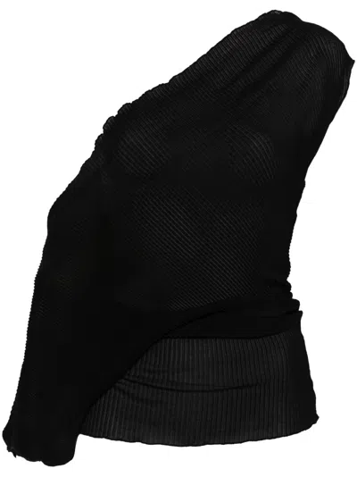 JADE CROPPER PLISSÉ-EFFECT TOP