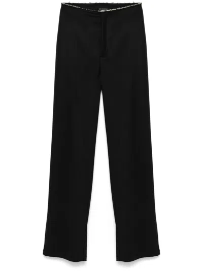 Jade Cropper Raw-edge Tailored Trousers In Black