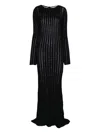 Jade Cropper Open-back Knitted Maxi Dress In Black