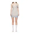 Jade Cropper Single-shoulder Minidress In Gray