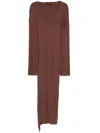 Jade Cropper Long Sleeve Midi Dress With Slit In Brown