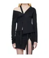 Jade Cropper Navy Strap Shirt In Black