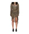 Jade Cropper Twisted Minidress In Gray