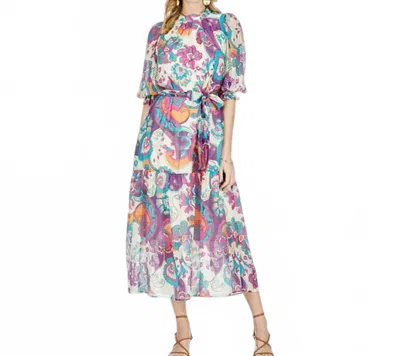 Jade Fantasy Floral Maxi Dress In Purple In Multi