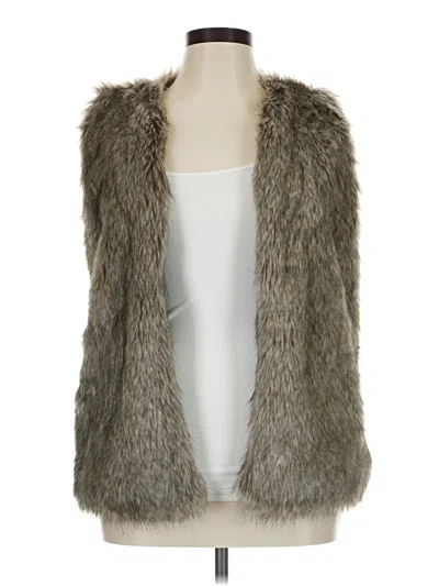 Pre-owned Jade Faux Fur Vest In Tan