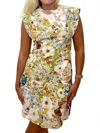 Jade Flora Mini Dress In Multi In Green