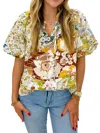 Jade Flora V-neck Top In Multi