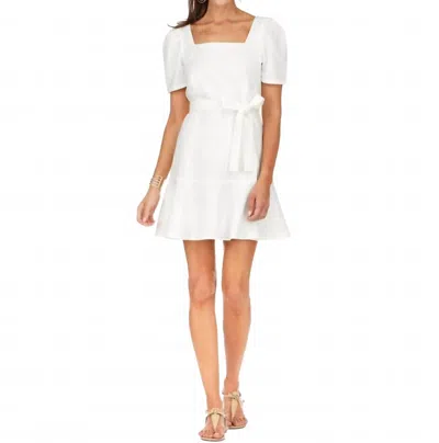 Jade Flounced Hem Dress In White