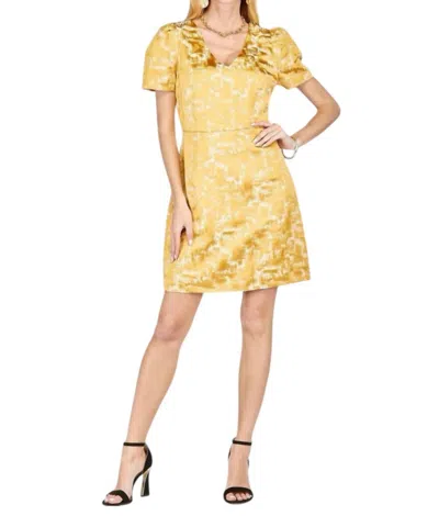Jade Foil Dress In Gold