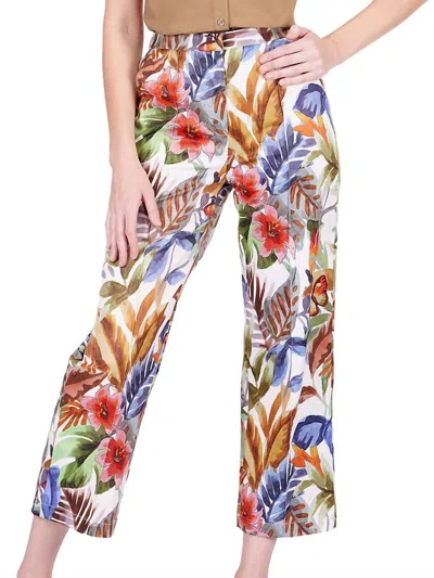 Jade Front Seam Ankle Pant In Leaf Mosaic In Multi