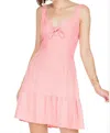JADE FRONT TIE FITTED SUNDRESS IN FLAMINGO