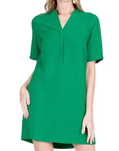 Jade Front Yoked Dress In Green