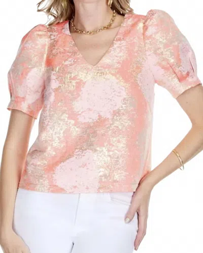 Jade Gold Dust Top In Pink In Neutral