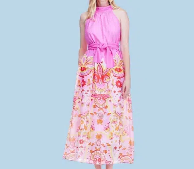 Jade Halter Midi Dress In Pink