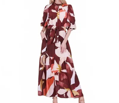Jade Harvest Burst Maxi Dress In Brown In Multi