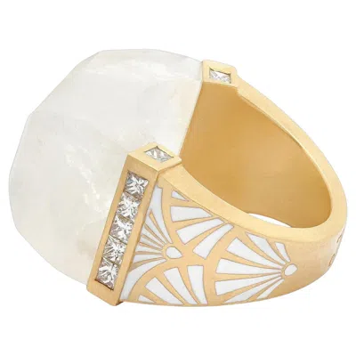 Pre-owned Jade Jagger Moonstone Neverending Ring In Multi