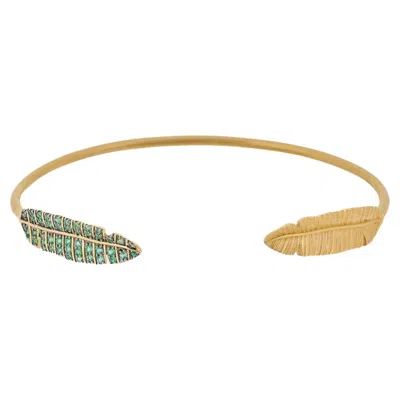 Pre-owned Jade Jagger Paradisica Double Leaf Bangle In Multi
