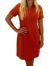 Jade Jana Front Zip Mini Dress In Sunburst Orange In Red