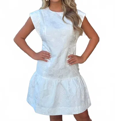 Jade Karen Floral Dress In White In Blue