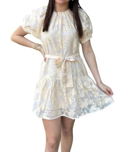 Jade Lace Short Sleeve Dress In Cream In Neutral