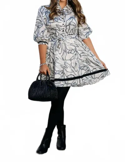 Jade Leaves Dress In Black Leaves In Multi