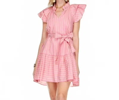 Jade Lemonade Striped Dress In Pink In Red