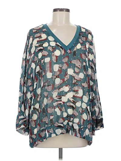 Pre-owned Jade Long Sleeve Blouse In Blue